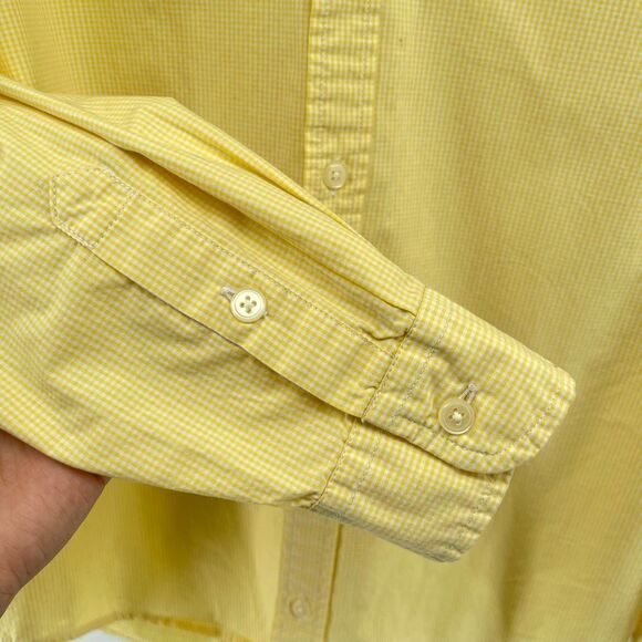 Polo Ralph Lauren Men’s Yellow Gingham Button Down Oxford Shirt Pony Logo Large - Picture 6 of 10
